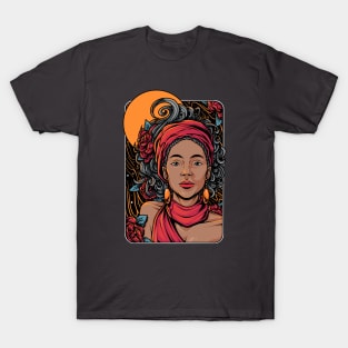 Black Woman Portrait Art T-Shirt